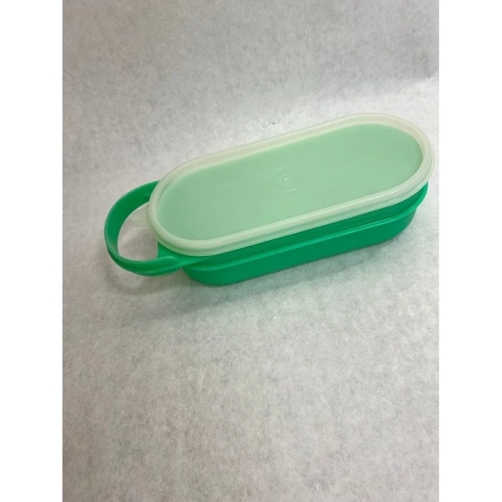 Vintage Tupperware Green Pick-A-Deli Pickle Elevator Container 1375-15 3pc Set
